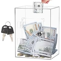 Boîte De Dons En Acrylique Verrouillable - Tirelire Transparente Avec Serrure Et Clé Pour Abstentions, Jeux Concours Et Compétitions - Stockage
