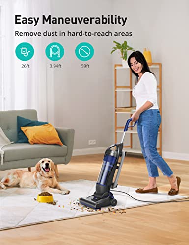 Upright Vacuum Cleaner, Aspiron 1200W 25Kpa 5-Mode Bagless Vacuum Cleaner With Crevice Tool & Extension Wand,3L Dust Cup With Hepa Filter, Upright Vacuum For Carpet, Pet Hair,Hard Floor,Tile Particles #TOP4