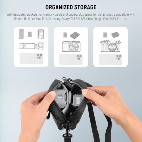 Image of NEEWER Camera Sling Bag, Water Resistant Lightweight Compact Travel Case Crossbody for Photographers, Compatible with DJI Osmo Pocket 3 DSLR Mirrorless Small Photography Accessories, PB13