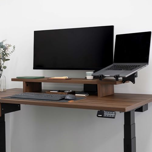 Image of Desky Universal Laptop Mount - Adjustable VESA-Compatible Holder for 10 inch-17 inch Laptops, Fits 75x75 & 100x100mm Monitor Arms, Anti-Slip Pads, Ventilated Tray - Black