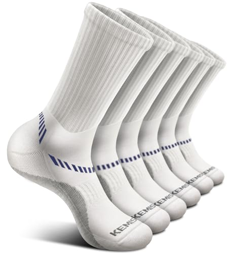 Image of BULLIANT Men 6-Pack Athletic Compression Crew Socks for Running Gym Sports
