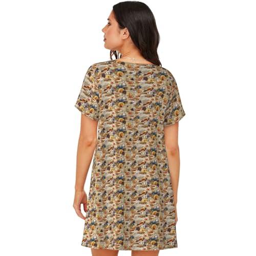 Robe de nuit légère manches courtes pour vos soirées d'été - 4