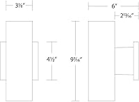Vista 5 de WAC Lighting, Cilindro LED doble arriba y abajo de la luz de pared interior o exterior 3000K en blanco