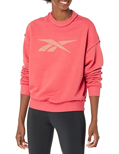 Reebok Women's Standard Vector Logo Crewneck Sweatshirt, Rhodonite, Small #TOP9