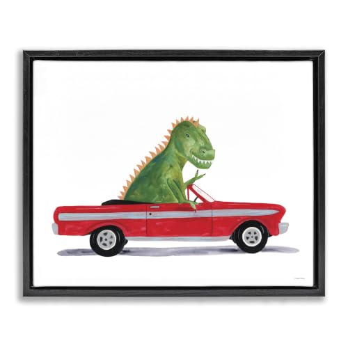 Dinosaur Monster Sports Car Fantasy, 24 x 30 Inch Canvas in Floater Frame