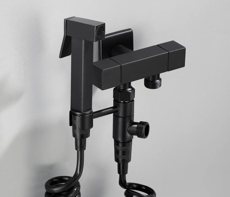 Matte Black Bidet Shower Solid Brass Handheld Bidet Sprayer for Toilet Single Cold Water Anal Shower Corner Valve Bidet Faucets(FXF01-SJR)