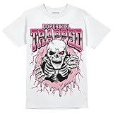 DopeSkill Graphic Tee Mid Coral Chalk Hip Hop Streetwear Men's T-Shirt Sneaker Colour Matching Shirts Trapped Rush Pink (White - S)