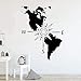 Adesivi murali bussola di navigazione Adesivi murali continentali americani Casa Soggiorno Camera da letto Murales decorativi Adesivo rimovibile in vinile 56 * 70 cm