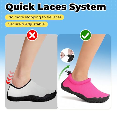 Image of Mishansha Kids Water Shoes Quick-Dry Wide Toe Box Non-Slip Barefoot Shoes Beach Pool Swim Shoes