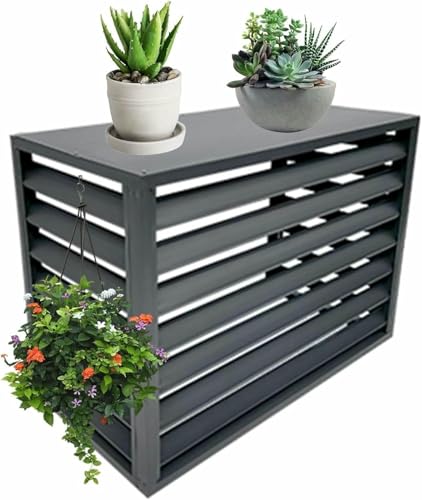 Clôture de climatiseur extérieur aluminium cache pompe à chaleur et fleurs