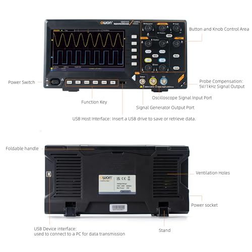 Image of OWON Oscilloscope, 200MHz Bandwidth Dual Channnel Desktop Oscilloscope