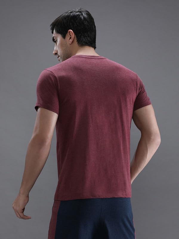 Image of CROCODILE Men Solid Sport Fit T Shirt | Round Neck | Short Sleeve | Regular Length | Basic Casual Pull On Topwear Grey Melange