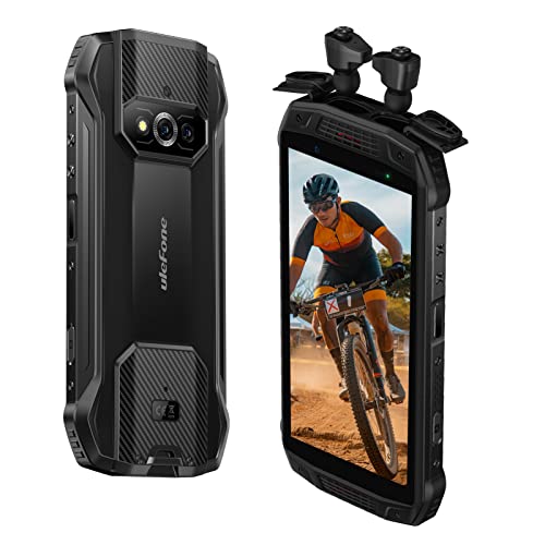 Ulefone Smartphone Incassable 4G, Armor 15 Android 12 Wireless Earphones intégrés 6Go+128Go 6600mAh 5.45 Pouces Telephone Portable Incassable Débloqué, NFC/Face ID(Noir)