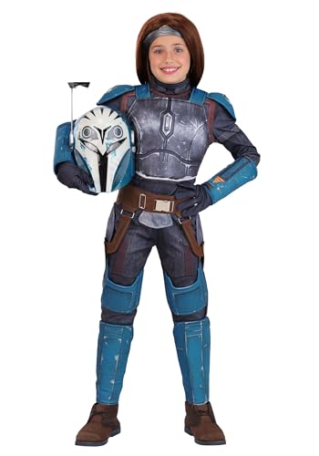 Girls Star Wars Mandalorian Bo-Katan Costume for Kids with Half Mask & Accessories - Officially Licensed S