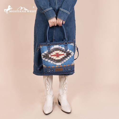 Image of Montana West Western Aztec Tote Bag for Women Country Cowgirl Top Handle Shoulder Bag