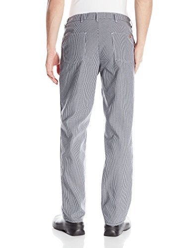 Red Kap Chef Designs Men's Spun Poly Checked Cook Pant, Black/White Check, 38X32 #TOP1