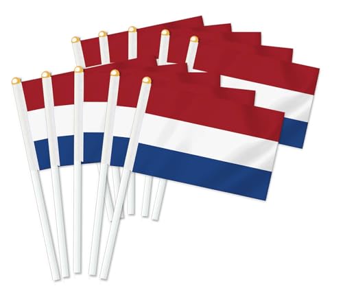 25 Stück Niederlande Handheld Flagge,Niederländisch Dekor Hand gehalten Hold Fahne, Dekoration Banner hand Netherlands