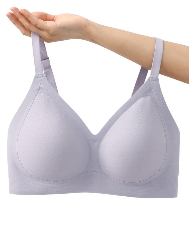Jiuday Spitze BH ohne Bügel Bequemer Push Up Starker Halt | Nahtloser Gepolsterter Bralette für Große Brüste, Anti-Durchhängen, Weicher Soft BH ohne Drücken, Ideal für Alltag Freizeit