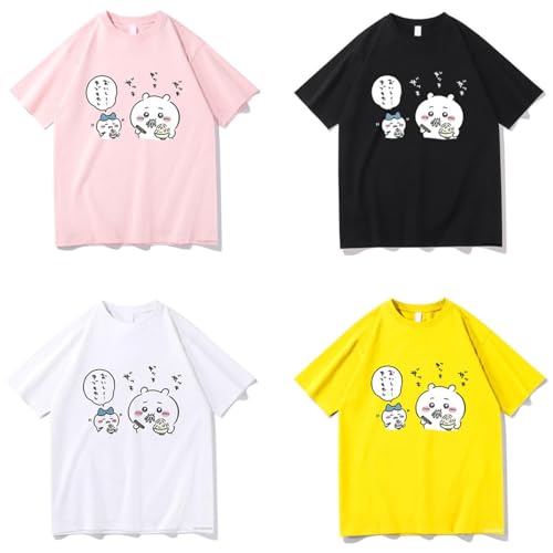 [Catanzaro] ちいかわ tシャツ ハチワレ うさぎ tシャツ 半袖 夏服 肌着 丸首 インナーシャツ ジャージ 運動服 柔らかい 軽薄 通気性 吸汗速乾 カジュアル 大きいサイズ 人気 アニメ 仮装 変装 学園祭 文化祭 男女兼用 (7,2XL)