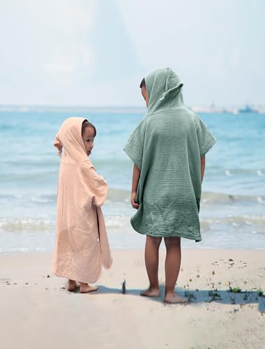 lulumoon Badeponcho Kinder Kapuzenhandtuch Baby-100% Musselin Baumwolle