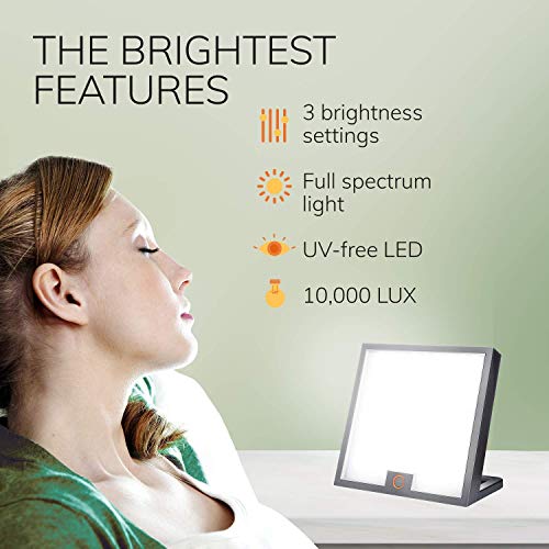 Circadian Optics Light Therapy Lamp - Uv-Free Led Desk Lamp With 10,000 Lux For Seasonal Sunlight Changes. Full Spectrum Sun Lights For Work From Home. Lumine (Grey) #TOP3