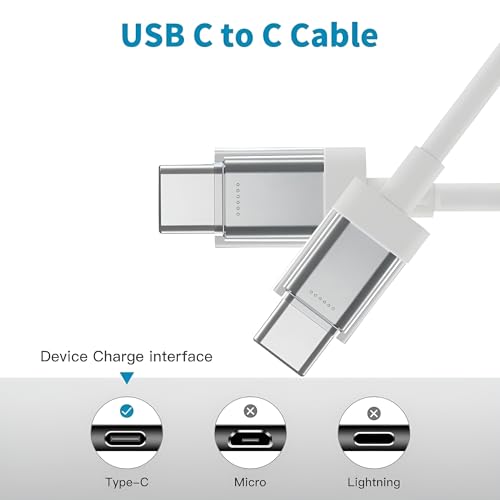 Image of Nothing Original 65W Type-C to C Fast Charging Cable Compatible with Nothing Phone 3A /3A Pro /2A Plus /2a /Cmf Phone 2 Pro /S25 Edge /Cmf /Bud /Laptops & Type C Devices Sync Data Transfer Speed Cable, White