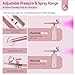SAVILAND Super-Stable Airbrush Kit: 25 PSI Precision Airbrush for Nails Recharge Dual-Mode Airbrush Gun 0.3mm Nozzle Airbrush Machine Makeup Protable Airbrush Gel Nail Ombre French Paint Nail Art