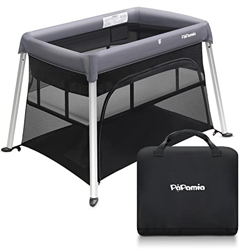 Image of PAPAMIA Travel Crib, 2 in 1 Portable Light Travel Playard, Removable Playard with Comfortable Mattress, Grey