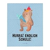 Mr. und Mrs. Panda Kuscheldecke Bär Schultüte - Geschenk, Teddy, Schulanfang, Couchdecke, Tagesdecke, Sofaüberwurf, Erster Schultag, Gr&schule, Bettdecke, Einschulung, Schulbeginn, Winterdecke