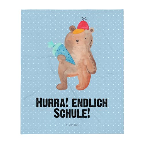 Mr. und Mrs. Panda Kuscheldecke Bär Schultüte - Geschenk, Teddy, Schulanfang, Couchdecke, Tagesdecke, Sofaüberwurf, Erster Schultag, Gr&schule, Bettdecke, Einschulung, Schulbeginn, Winterdecke