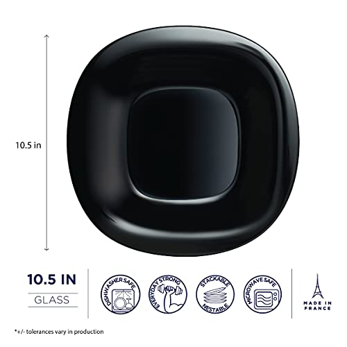 Luminarc Carine Dinner Plate Black 6Pc Set Dinnerware, 10.5-Inch #TOP6