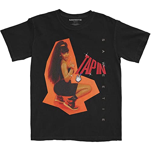 Saweetie T Shirt Tapin Logo Nouveau Officiel Noir Size L