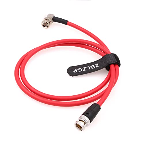 ZBLZGP 12G-SDI LV-61S BNC Male to Right Angle BNC Male 75 ohm Coaxial shielded Cable for 4K Video Camera, Red, 1M