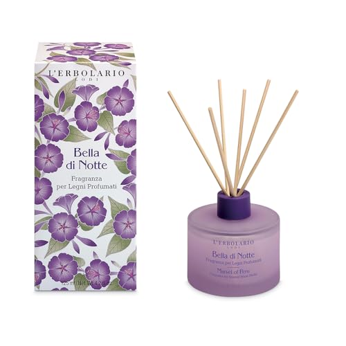 L'Erbolario Bella di Notte Profumo per Ambienti con Bastoncini di Legno, Lilla, 125ml