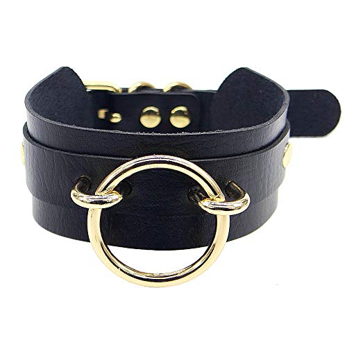 Daimay Collana Girocollo Pelle Sintetica Collare