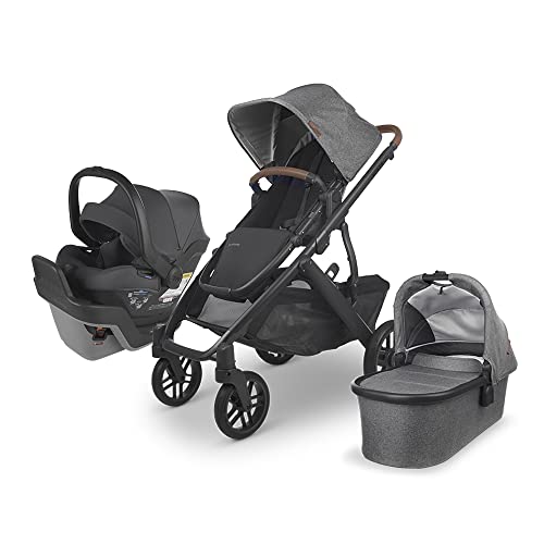 Vista V2 Stroller – Greyson (Charcoal Melange/Carbon/Saddle Leather) + MESA MAX – Greyson (Charcoal Melange | Merino Wool)