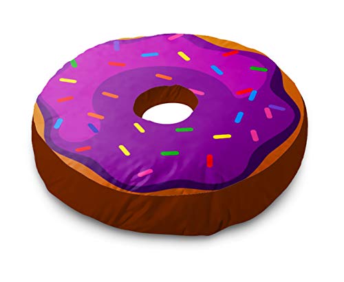 Image of Kesar Enterprises Donut /Doughnut Cushion /Pillow | Velvet Fabric|Birthday Gifts | Soft Toys | Suitable for Wheelchair, Car Seat, Home or Office for Kids Cushion | Size 14x14 inches