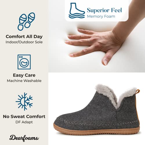 Dearfoams Alpine Men's Brixen Boot Slipper, Dark Heather Grey, Medium #TOP1