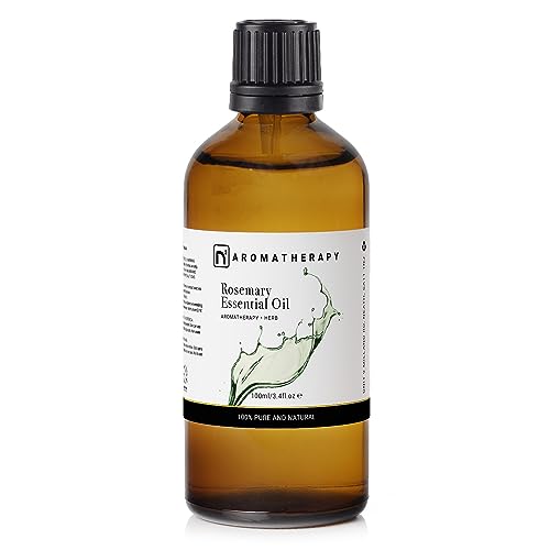 n2 Aromatherapy Aceite Esencial de Romero - 100 ml - Crecimiento del Cabello, Champú, Cuero Cabelludo, Barba, Masaje - Puro y Natural