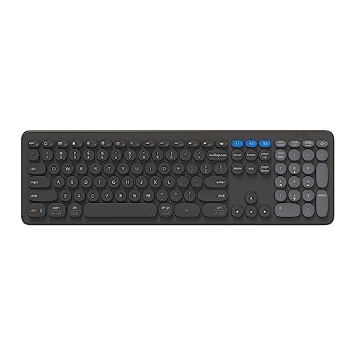 ZAGG Pro Keyboard Clavier multi-jumelage pleine taille avec câble de type C et chargement sans fil Qi Batterie longue durée Compatible avec Windows, MacOS, iOS, ChromeOS et Android 43,2 cm