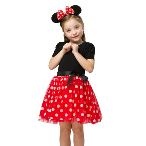 Image of Nileafes Girls Princess Mini Mouse Costume Toddler Birthday Party Fancy Dress Up