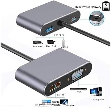 Daytona CF02 Macbook Uyumlu Type-C™ To 4K Ultra Hd 1080p Hdmı/Vga/Pd Şarj/USB 3.0 4IN1 Çevirici Hub Adaptör