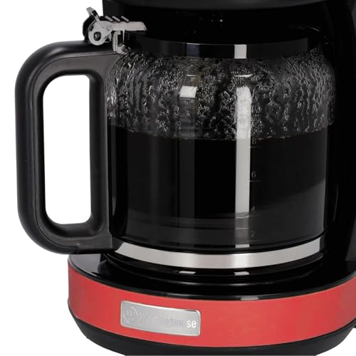 Westinghouse Retro-Kaffeemaschine, Filterkaffee, wiederverwendbarer Filter, 1,25 L, 10 Tassen, 1000 W, rot – Bild 5