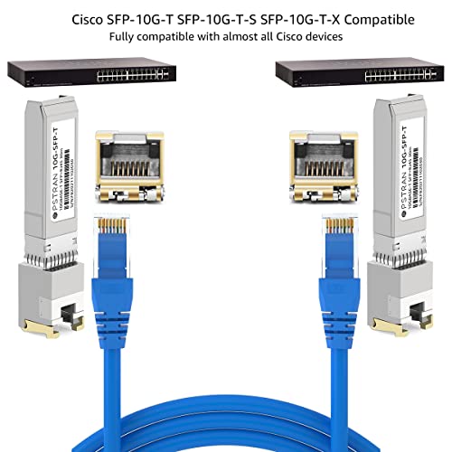 10G Sfp+ Rj45 10Gbase-T Sfp+ To Rj45 Copper 30M Cat6A/7 Mini-Gbic Transceiver Module 10 Pack For Cisco Sfp-10G-T-S Finisar Netgear Tp-Link D-Link Qnap Supermicro #TOP3