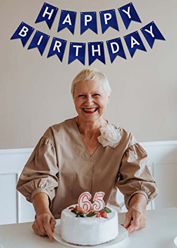 Image of Blue Happy Birthday Banner Birthday Banner Decoration DIY Party Decoration