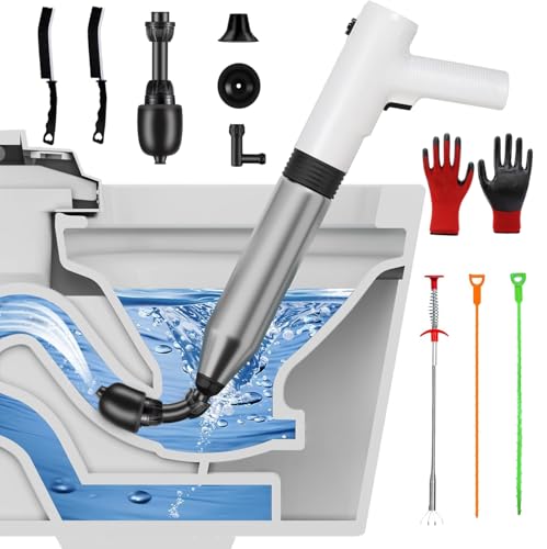 Electric Toilet Plunger Heavy Duty for Toilet, High Pressure Air Hair Drain Clog Remover for Bathroom, Drain Unclogger Plunger Tool for Drain, Kitchen Clogged by AOHOZ - Used condition - US$33.04