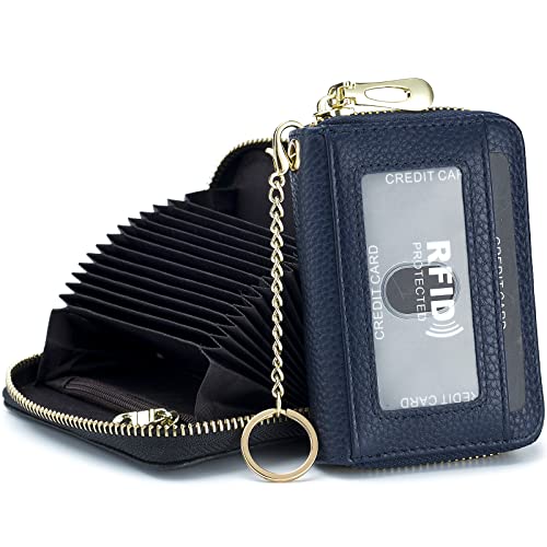 Image of imeetu Rfid Credit Card Holder,Genuine Leather Businese Card Case,Rfid Blocking Wallet for Women & Men