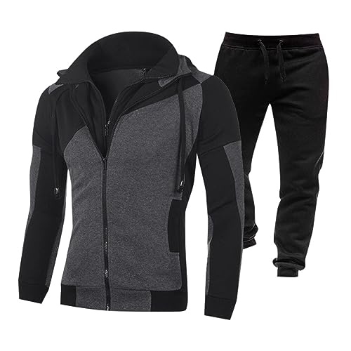 Patchwork survêtement pour homme sweat et pantalon de jogging solide chaud