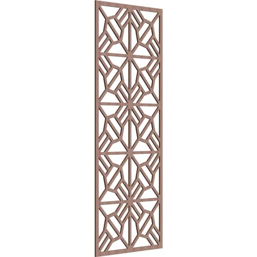 Image of 29 3 /8 inchW x 74 3 /8 inchH x 3 /8 inchT Auburn Decorative Fretwork Wood Wall Panels, Walnut