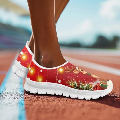 Image of Floral Sneakers for Women Colorful Art Shoes for Women Slip On Casual Work Shoes